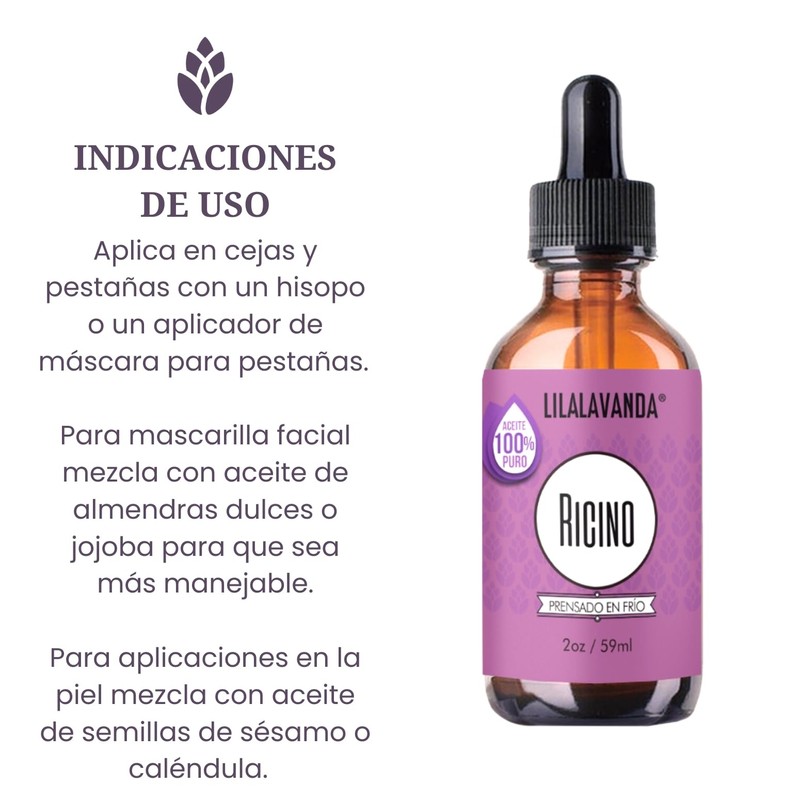 Aceite de Ricino LilaLavanda - Estimula Crecimiento de Pestañas y