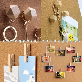 20 Wood Clips with 30 Thumb Tacks and Storage Case for Wooden Tacks Pin for Cork Board Bulletin Board Posters Photo Map Calendar School Office Supplies