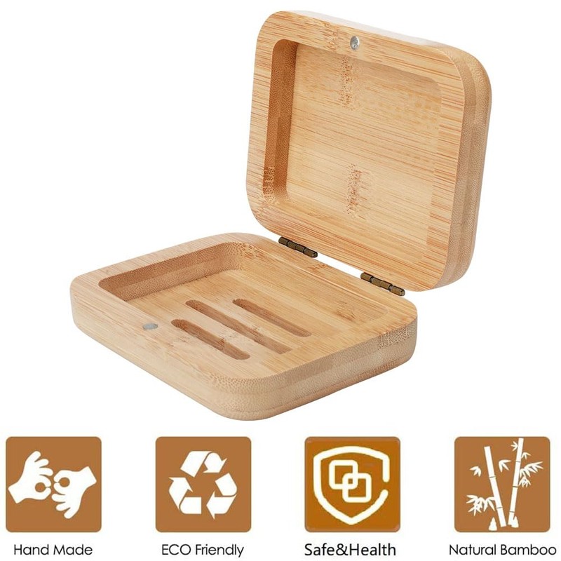 Home Storage Box Accessories Storage, Handmade Bamboo Wooden Soap Holder,