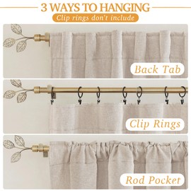 RYB HOME 3 in 1 Soundproof - Blackout - Insulation Linen Curtains, Noise Blocker Energy Saving Curtains for Bedroom Living Room Kids Nursery Studio Home Office, Taupe, W52 x L84 in, 2 Panels