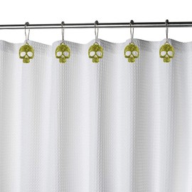 ZILucky Set of 12 Sugar Skull Shower Curtain Hooks Decorative Home Bathroom Stainless Steel Rustproof Skeletons Shower Curtain Rings Decor Accessories (Gold)