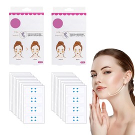 EUYKQNOI 80 Stück Unsichtbare Facelifting Aufkleber für Frau, Facelifting Klebeband, V Form Gesicht Lift, Falten Verbergen, Hautstraffung, Makeup Facelifting Tools, Facelifting Aufklebers für Frau