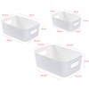Aufbewahrungsbox aus Kunststoff, 3 Pcs Organizer mit Griffen Weiß, Aufbewahrungskorb