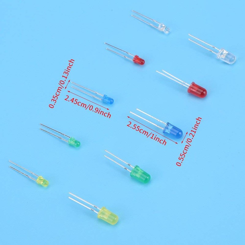 TAORAYO Light Emitting Diode, Electronic Component Light, Transparent LED Set,