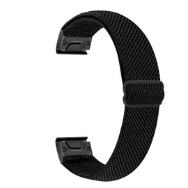 Adjustable Nylon Elastic Bands Compatible with Garmin Fenix 5/Fenix 5plus/Fenix 6/Fenix 6pro/Forerunner 935, 22mm Width Breathable Replacement Band for Forerunner 945/Approach s60 (Black)