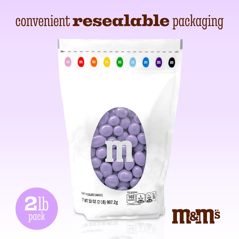 M&M’S WORLD Peanut Light Purple Chocolate Candy-2lbs of Bulk Candy