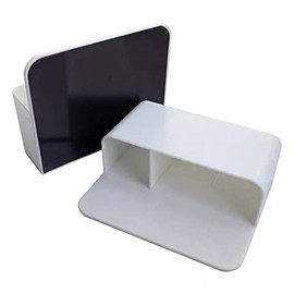 GRAFBURG Magnetic Pen Holder - Magnetic Container for Storing Pens on Magnetic Walls - White - 12 x 10 cm