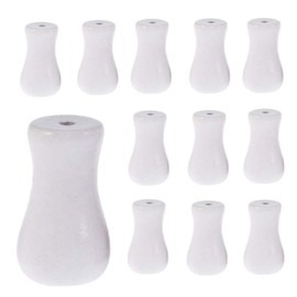 20pcs White Wood Tassel for Window Blinds White Cord Knobs Wooden Hanging Ball Pulls for Curtain Craft
