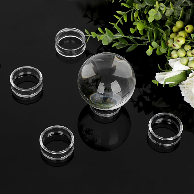 BTSKY 12Pcs 45mm Transparent Sphere Round Stands Baseball Holders -