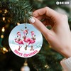 34HD Gifts for Christmas, Flamingo Christmas Ornament Ceramic 2-Side Printed,