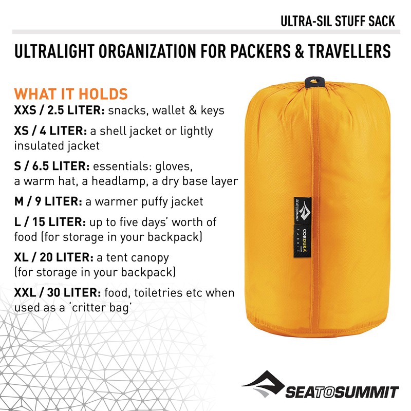Sea to Summit Ultra-Sil Stuff Sack L Bag Mountaineering, Mountaineering