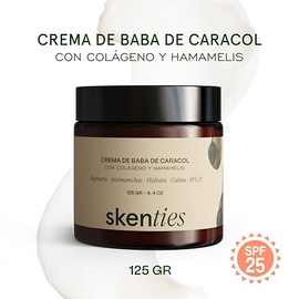 Crema Facial de Baba de Caracol con Colágeno y Hamamelis 125 g – Hidratante Ligera con FPS 25, Control de Brillos y Glow Natural