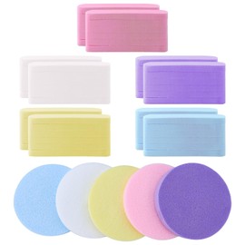 60 Pcs Facial Sponges, Compressed Face Cleansing Sponge Cellulose Face Sponge for Women Exfoliating Massage Makeup Removal (Multicolour)