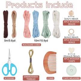 FREEBLOSS 4 Set Beginners Macrame Kit DIY Macrame Angel Kit DIY Macrame Kit for Beginners with Instructions Boho Angel Decor Adults Craft Kit for Adults Gift