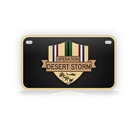 Operation Desert Storm War Motorcycle License Plate Gulf War Veterans Mini-Sized Auto Tag