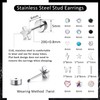 JeryWe 18 Pairs Stainless Steel Stud Earrings Set For Women