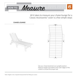 Classic Accessories 55-162-035101-EC Ravenna Water-Resistant 66 Inch Patio Day Chaise Lounge Cover,Taupe,Medium Day Chaise Lounge