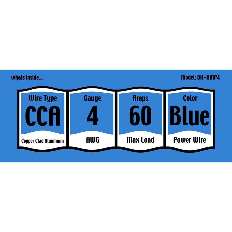 KnuKonceptz Bassik 4 Gauge Complete Amplifier Installation Amp Wiring Kit