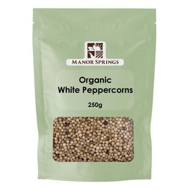 Organic White Peppercorns 250g by Manor Springs Organic