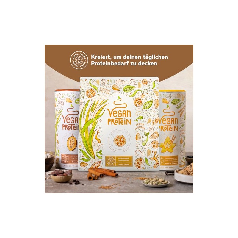 Veganes Proteinpulver | Cookie Dough | 1.2kg Eiwei√üpulver | Premiumqualit√§t