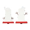 Glitzhome Christmas Stocking Holder, Set of 2 Metal Snowman Hanger