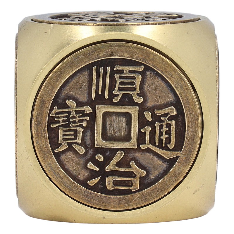 Metal Figertip Rotating Cube Embossed 6 Sided Anti Anxiety Stress
