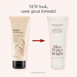 The Face Shop Rice Water Bright Rice Bran Gentle Facial Cleansing Exfoliating, Brightening Facewash Cleanser Skincare Daily Mild
