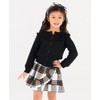 RuffleButts Black Sweater Knit Ruffle Trim Cardigan - 6-12m