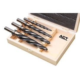 Accusize Industrial Tools - 4 Pc High-Speed Steel Spiral Flute Car Reamer Set, Gold Oxide Finish, Sizes 3/8", 1/2", 5/8", 3/4", Fits 3/8'' & 1/2'' Chuck, 0522-1800