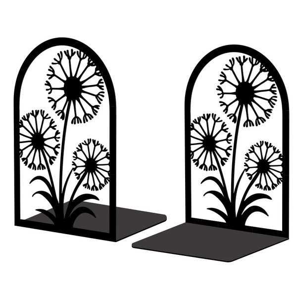 Peacoblue Metal Bookends for Shelves, Modern Decorative Heavy Duty Study