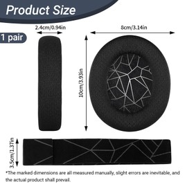 1 Pair Ear Pads & 1 Headband Replacement for SteelSeries Arctis 7/7+/7P/7P+/7X/7X+/9/9X/Pro/Prime Wireless Gaming Headphones - Mesh Fabric Headphones Ear Pads & Elastic Fabric Headband Pad