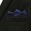 S&W SHLAX&WING Suit Men's Pocket Square Blue Navy Paisley Handkerchief