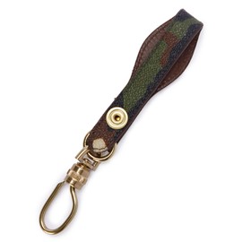 IL BISONTE Key Chain, Key Ring, Leather, Genuine Leather, Cowhide Leather, Women's, Men's, Unisex, camouflage