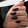 OuryTech Press on Nails Black, 24 Pieces All Black Medium