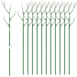 Cinnvoice 12 Pack 39.37" Stackable Plant Support Stakes Plant Support for Indoor Outdoor Green Twig Plant Sticks with Extension Poles Plastic Branch Trellis for Climbing Potted Flower Monstera