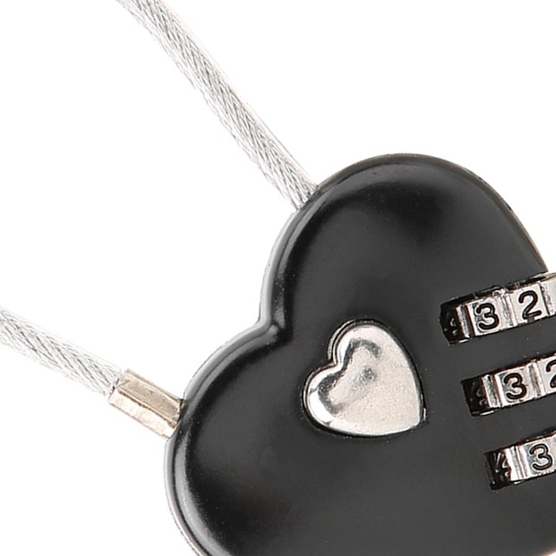 HilBeliFU Heart Lock Combination Lock, 3 Digit Code Heart Shaped