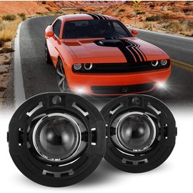 Nixon Offroad Fog Light Set w/Halogen Bulbs for 11-17 Chrysler 200/11-14 Dodge Avenger / 13-14 Dodge Challenger R/T Classic / 12-14 Dodge Charger / 14-20 Jeep Grand Cherokee, Fog Lamp Replacement