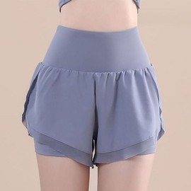 Women's High-Waist Sports Shorts Yoga Black L