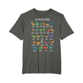 Tipi di Dinosauri Alfabeto A-Z ABC Dino Identificazione dei Maglietta