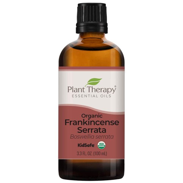 Plant Therapy Organic Frankincense Serrata Essential Oil 100% Pure, USDA Certified Organic, Undiluted, Natural Aromatherapy, Therapeutic Grade 100 mL (3.3 oz)