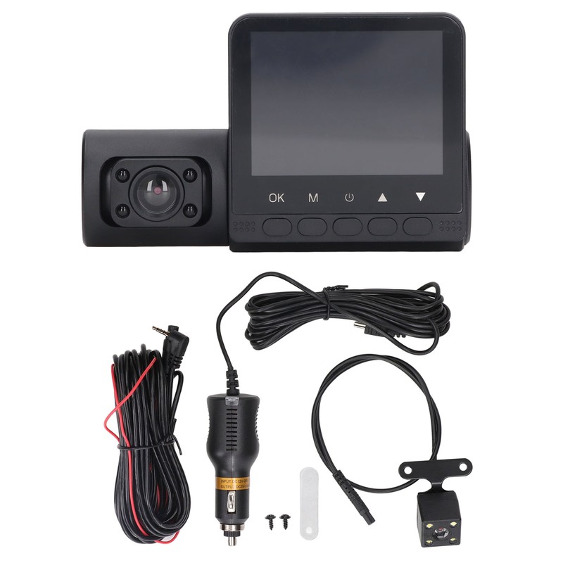 2.4 Inch Screen Dashcam 3 Way HD 1080P Three Lens