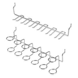 SPEEDWOX Pegboard Screwdriver Holder Pegboard Hook Assortment Multi Tool Holder Double Ring Tool Organizer Pegboard Accessories for Kitchen Garage Workbench 2 Pack