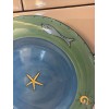K.I.C. Fish Shells Waves Sun Starfish Green Rim Blue Dinner