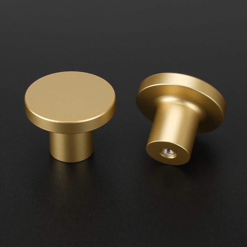 LONTAN 4 Pack Cupboard Knobs Gold Door Knobs and Handles