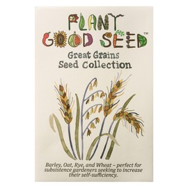 Plant Good Seed Organic Great Grains Seed Collection - 4 Packets - Barley, Oat, Wheat, Rye Heirloom Seeds for Planting Vegetables, Gardening Supplies, Grain, Grass - Non-GMO, from USA