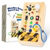 Montessori Busy Board Lichtschalter Holzspielzeug ab 1 Jahr, Elektronisches Baby