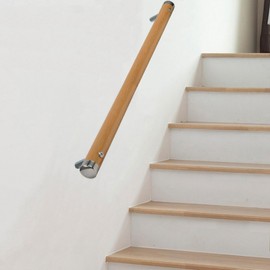 Yyiwhmy 40Inch Wooden Handrail Resin Non-Slip Stair Handrail Wall Mounted Handrail Indoor Outdoor Barrier-Free Staircase Grab Bar for Elderly，3.31Ft