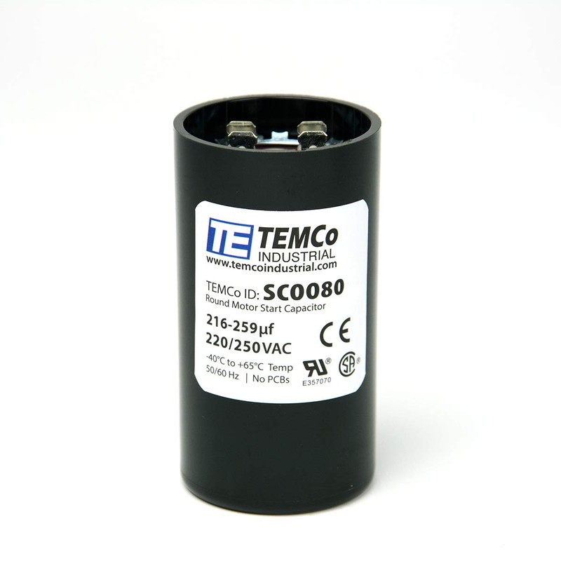 TEMCo Motor Start Capacitor SC0080-216-259 mfd 220-250 V VAC Volt