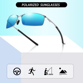 YUIOOISH Polarised Sunglasses for Men and Teenagers, UV400 Fashion Sunglasses for Drivers, Metal Frame, Cool Sports Glasses, K01