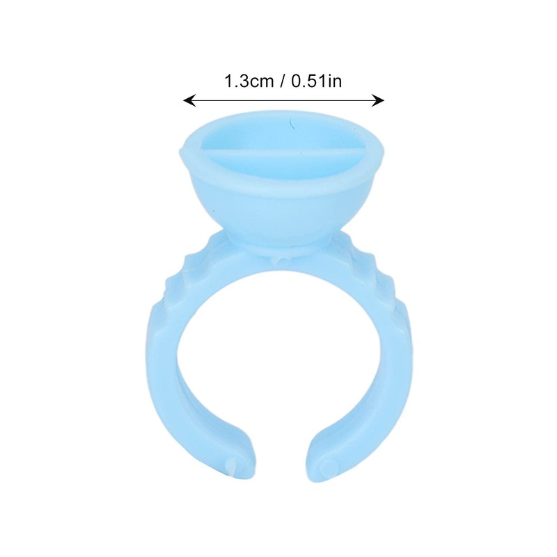 100PCS Glue Rings, Blue Remove Excess Glue Eyelash Extension Cups